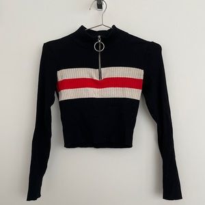H&M Divided Black/Red/White Quarter Zip